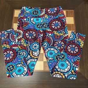 LuLaRoe OS womens stretch leggings multicolor boho very soft.